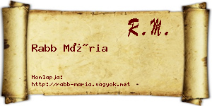 Rabb Mária névjegykártya