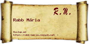 Rabb Mária névjegykártya